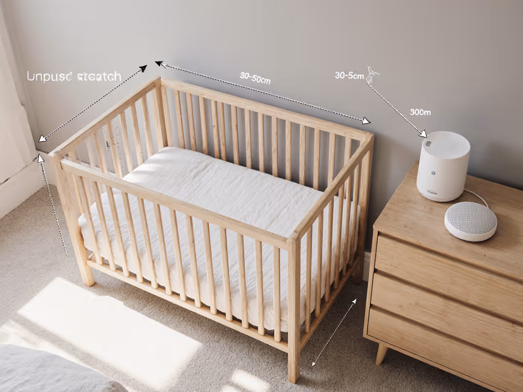 crib_setup_with_sound_machine_placement_guide_and_safety_measures